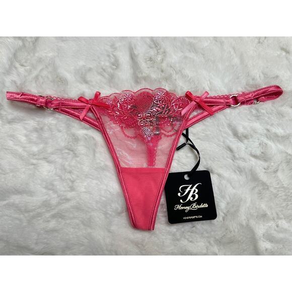 Honey Birdette NATALIE🩷 3 Piece Pink Lace Set Bra 32D, XS, XS Thong - Picture 6 of 6